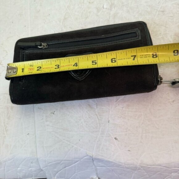 Juicy Couture Y2K Velour Leather Zippy Zip Around Wallet Embroidered Logo Clutch - Picture 15 of 16